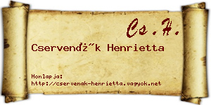 Cservenák Henrietta névjegykártya