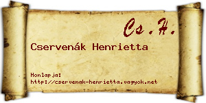 Cservenák Henrietta névjegykártya