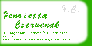 henrietta cservenak business card